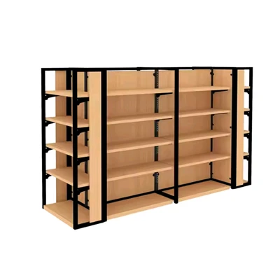 Steel Wood Supermarket Shelves